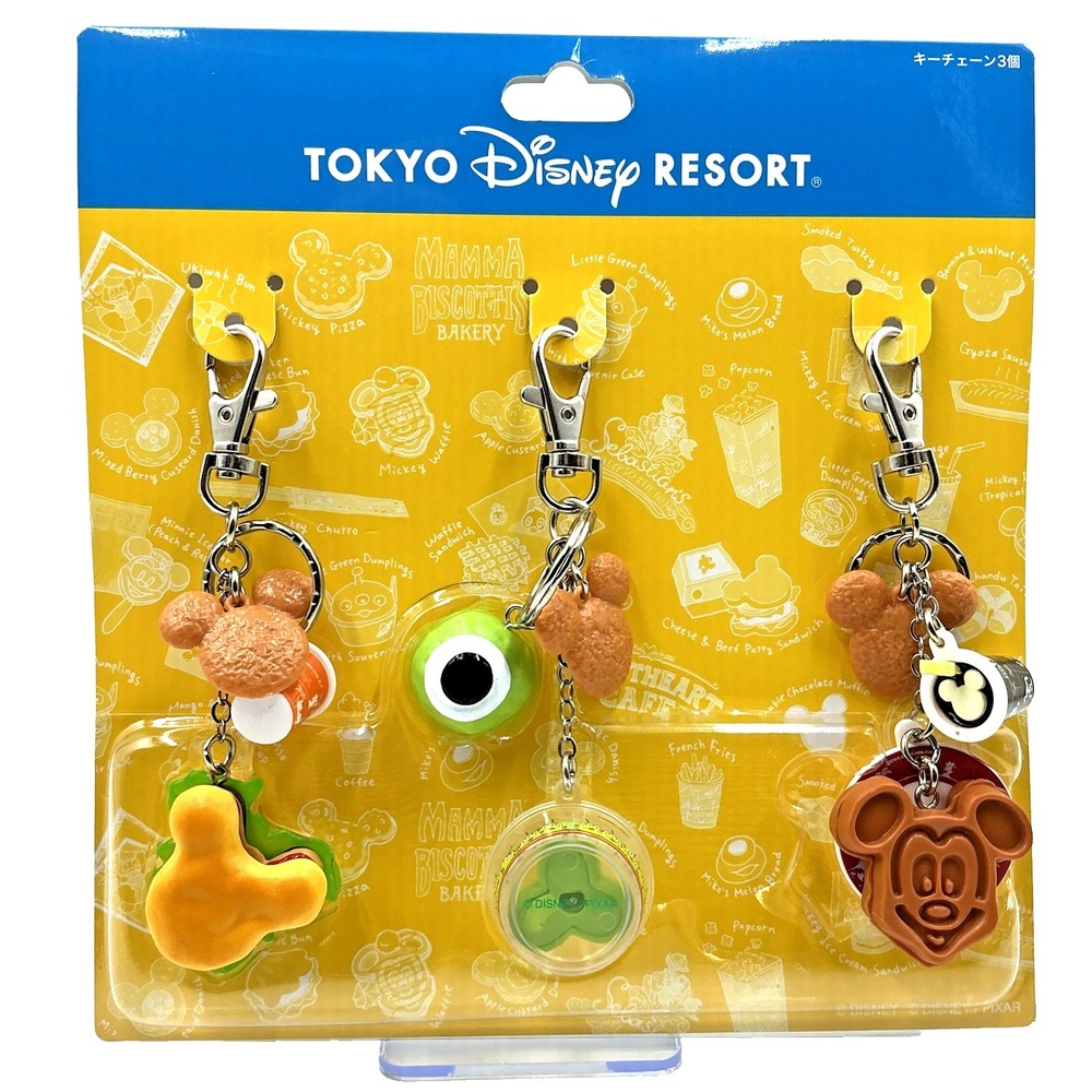 Tokyo Disney Resort Food Keychains Set Mickey Mike Wazowski Set of 3